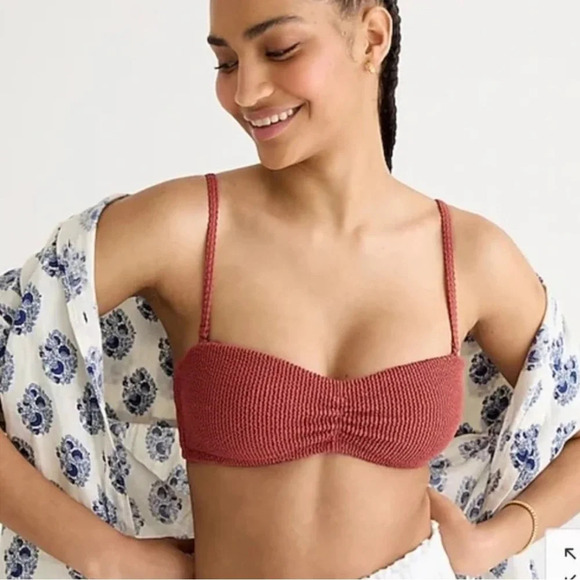 J. Crew Other - J.Crew Scrunchie sweetheart bikini Top Plus Size 2X